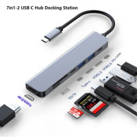 Док-станция MZX 7-в-1, USB-концентратор, 4K, 30 Гц, 60 Гц, HDMI-совместимый адаптер типа C, разветвитель 3 0, удлинитель док-станции для ноутбука