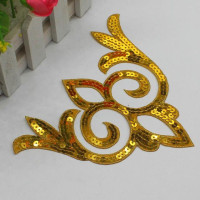 Блестящие цветочные аппликации, патчи с вышивкой утюгом 17 см * 14 см