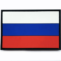 Нашивка Воевода Сибири Флаг России Черный кант ПВХ размер 6*4см с липучкой