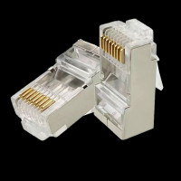 Коннектор COMNEN Cat6/6A Rj45, проходной Модульный Штекер, компьютерная сеть, UTP/FTP позолоченный 1,2/1,1 мм, концевой Ethernet-кабель