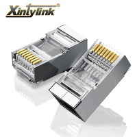 Коннектор xintylink rj45 cat6 для кабеля ethernet 1,2 мм, cat 6, штекеры 8p8c stp rg rj 45, экранированный штекер lan 20/50/100 шт