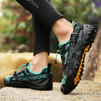 運動登山鞋男防滑透氣網面戶外釣魚溯溪鞋女鞋輕便騎行越野徒步鞋