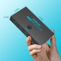 SGEYR 2 порта HDMI KVM Switch Share 2 компьютера с 1 монитором USB 2,0 KVM Switch поддержка UHD 4K @ 30 Гц Беспроводная клавиатура и мышь