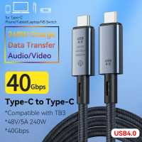 Кабель USB 4 usb-c на C PD 240 Вт, 8K, 60 Гц, 40 ГБ, шнур USB C для MacBook Pro ThunderBolt3 4iPad Samsung Google Pixel Xiaomi Huawei