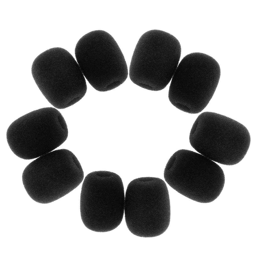 10 Pieces Clip-on Headset Microphone Sponge Windscreen Wind Muff Mic Accessory for Small Lapel and Headset Microphone