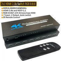 Коммутатор 7 портов HDMI 2,0 4K @ 60 Гц 7x1 HDMI 2,0