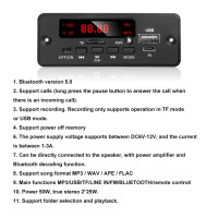 Плата декодера MP3-плеера 6 Вт, 50 Вт, усилитель Bluetooth 5,0, автомобильный TF USB AUX FM-радио, WMA-плеер, модуль декодера, усилитель 2x25 Вт, 2x2 Вт