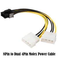 Адаптер питания для видеокарты Molex, 8-контактный разъем PCI Express на 2-контактный 4-контактный кабель питания, 18 см