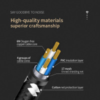 Аудиокабель TODN 6N OFC hifi 2rca