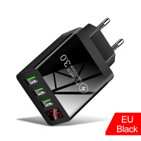 Зарядное устройство с цифровым дисплеем, 5 В, 3USB-порта