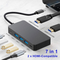 Док-станция MZX 7-в-1 MST 2 HDMI-совместимая с 4K @ 30Hz HDMl USB 3 0 удлинитель типа C Type-C PD100W