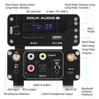 Nobsound Мини Bluetooth 5,0 стерео приемник USB DAC аудио предусилитель цифровой коаксиальный/оптический выход Игровые наушники Amp