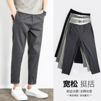 休閒褲子男款夏季直筒寬鬆韓版潮流男褲春秋款九分褲休閒褲子男士