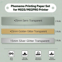 Bluetooth карманный принтер Phomemo M02S, термомобильный совместимый с iOS и Android для планирования, журнала, учебы, заметок