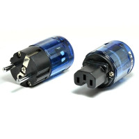 Штепсельная вилка европейского стандарта Schuko с родиевым покрытием и качественным Hi-Fi разъемом для кабелей питания