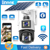 Linook V380 Pro Дополнительно, Wi - Fi Солнечная камера видеонаблюдения, облачная беспроводная 4K 8MP Камера видеонаблюдения, IP66 Водонепроницаемая