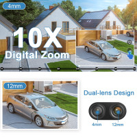 Камера наружного видеонаблюдения LMAKOOK, 4K, 8 Мп, 4G, Sim-карта, 2 объектива, Wi-Fi, солнечная батарея, датчик присутствия