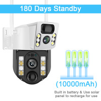 IP-камера JLeeok V380 PRO на солнечной батарее с двумя объективами, 4K 8 МП 4G