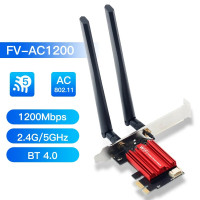 PCIE WIFI 5 AC1200M двухчастотный 802.11ac Bluetooth 4.0 настольная беспроводная карта WIFI PCE - AC1200S 6DB