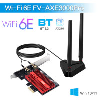 Беспроводной адаптер fenvi Wi-Fi 6e Intel AX210 PCIe, Bluetooth 5,3 AX210NGW, Wi-Fi сетевая карта 2,4G/5G/6 ГГц RGB 802.11ax Windows 10