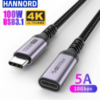 Кабель-удлинитель Hannord USB C 3,1, 100 Вт, 5 А