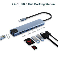 Док-станция MZX 7 в 1, USB-концентратор типа C, разветвитель 3 0 2,0 3,0