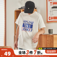 唐獅2023年夏季新款純棉短袖t恤男潮休閒寬鬆圓領內搭衣半袖T恤