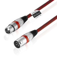 Штекер-гнездо M/F 3-контактный разъем из фольги + оплетка Экранирование OFC медь для микрофона микшера 1 м 2 м 3 м 5 м в оплетке