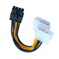 Кабель-переходник Neue Hei LED 6 дюймов 2 x Molex 4 pin zu 8-Pin PCI Express видео Karte Pci-e ATX