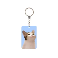 Акриловый динамический брелок для ключей с мультяшным популярным котом, оригинальный брелок для ключей с большим ртом в стиле аниме, брелок с подвеской в виде кота, подарки для детей