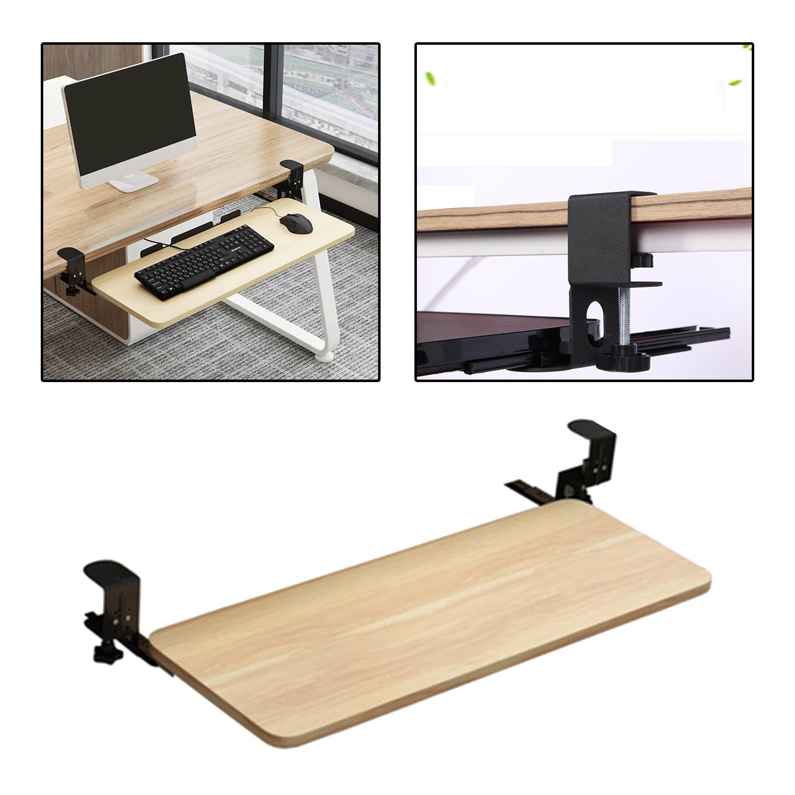 Keyboard Extension Tray Under Computer Table Slide Out Platform Computer Drawer Shelf Mouse Pad Holder Clip for Desktop Laptop