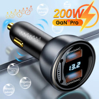 Автомобильное зарядное устройство с отображением напряжения 2 QC3.0 USB-A 100 Вт 66 Вт SuperCharge для Huawei Honor VIVO OPPO