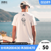 [冰氧吧]涼感短袖T恤男夏季字母印花T恤潮牌潮流男生冰絲棉t半袖