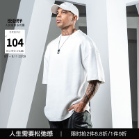 BODYDREAM運動休閒短袖T恤男夏季純色上衣美式寬鬆潮牌休閒半袖夏