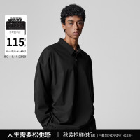 BODYDREAM梭織防潑水長袖上衣美式復古男秋裝T恤純色POLO襯衫衫