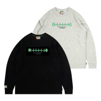 GRAF原創品牌金錢心電圖簡約圖案街頭潮流秋冬雙色基礎長袖T恤