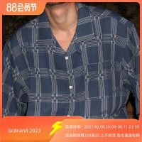 GcBrand Lab SS23 美式復古民族風潮牌男女格子古巴領襯衫短袖T恤