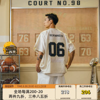 RAMN23SS夏季短袖T恤男美式復古運動休閒布貼繡橄欖球服reaimness