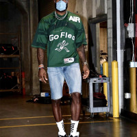 詹姆斯同款美版cpfm聯名橄欖球印花寬鬆籃球冰球短袖網眼T恤