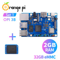 Мини-ПК Orange Pi 3B, 2 + 32 ГБ EMMC модуль, Rockchip RK3566 четыре ядра SBC, один модуль WiFi + BLE Gigabit Run Android Linux OS