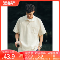 BDLS CityBoy日系廓形休閒POLO衫男夏季新款短袖青少年寬鬆上衣