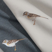 夏季原創中國風新中式國潮復古印花重磅純棉短袖T恤男情侶鳥麻雀