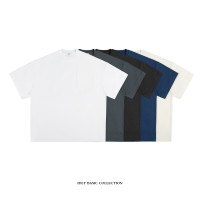 IDLT 320g重磅【廓形】口袋落肩寬鬆短袖T恤 白厚特加大碼潮ins