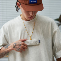 Battles2022夏新品壓印立體街頭上衣 BoxLogo重磅純棉寬鬆短袖T恤