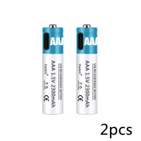 Новинка, перезаряжаемая батарея AAA 1,5 в, 2300 мАч, перезаряжаемая батарея AAA, литий-полимерная батарея, быстрая зарядка через USB-кабель Type-C
