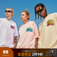 FFF官方聯名AFGK國潮短袖男女夏季新款美式街頭字母刺繡情侶T恤