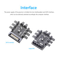 Многоходовой разветвитель, кулер, охлаждающий вентилятор, концентратор для ПК, компьютера Sata от 1 до 8, 4 контакта, 12 В, блок питания, адаптер PCB