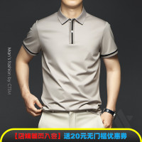 夏季男士絲光棉短袖翻領T恤純棉冰絲拉夫·勞倫馬球高端POLO衫2023男裝新款