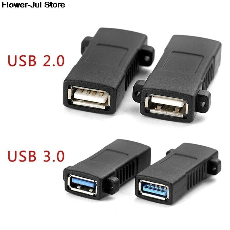 1Pc USB 2.0 3.0 Standard Female To Female Socket Panel Mount Adapter Connector Dropshipping