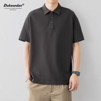 夏季翻領polo衫男短袖休閒寬鬆商務純色半袖潮流百搭短袖T恤男士